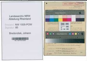 Entnazifizierung Johann Bredendiek , geb. 22.01.1914 (Bergmann)