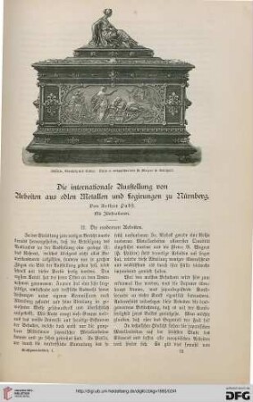 Die internationale Ausstellung von Arbeiten aus edlen Metallen und Legirungen zu Nürnberg, [2]: Die modernen Arbeiten