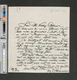 Brief an [Gustav] Oelsner
