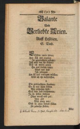 Galante Und Verliebte Arien