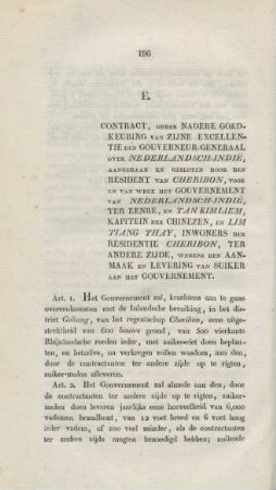 E. Contract, onder nadere goedkeuring ...