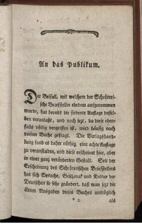 An das Publikum