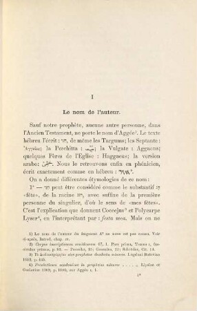 Le Prophète Aggée : intrododuction critique et commentaire