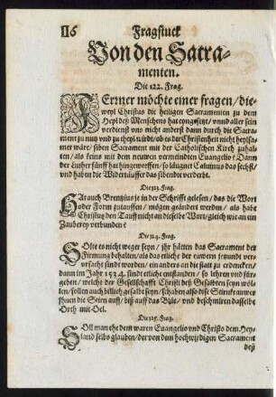 Von den Sacramenten.