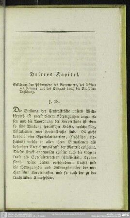 Drittes Kapitel. Erklärung der Phänomene des Barometers, des luftleeren Raumes und des Saugens durch die Kraft der Anziehung