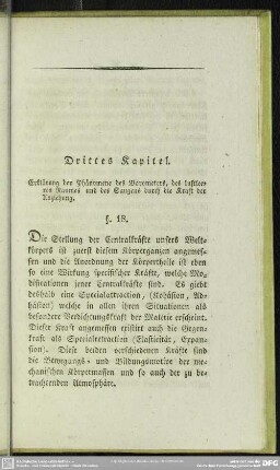 Drittes Kapitel. Erklärung der Phänomene des Barometers, des luftleeren Raumes und des Saugens durch die Kraft der Anziehung