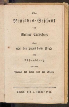 Ein Neujahrs-Geschenk für Berlins Einwohner oder: über den Luxus dieser Stadt