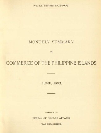 No. 12, Series 1902 - 1903. June 1903