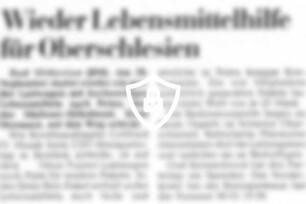 Wieder Lebensmittelhilfe für Oberschlesien
