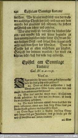 Epistel am Sonntage Laetare