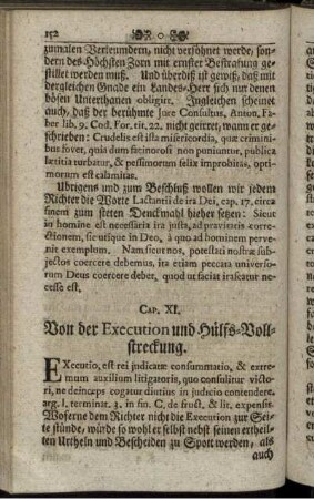 Cap. XI. Von der Execution und Hülfs-Vollstreckung.