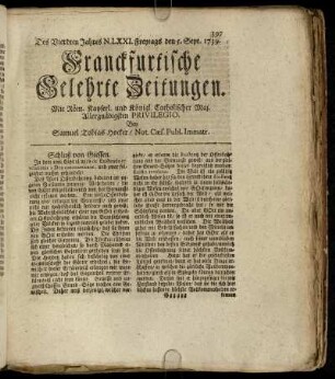 N. LXXI. Freytags den 5. Sept. 1739 - N. LXXX Dienstags den 6. Octob. 1739