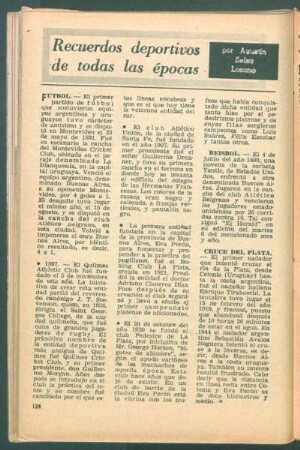 Recuerdos deportivos de todas las épocas