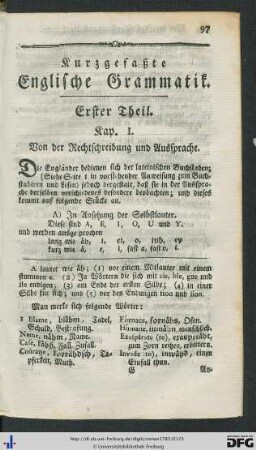 Kurzgefaßte Englische Grammatik.