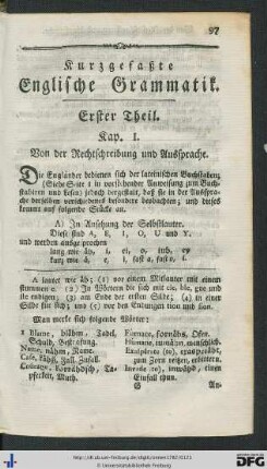Kurzgefaßte Englische Grammatik.