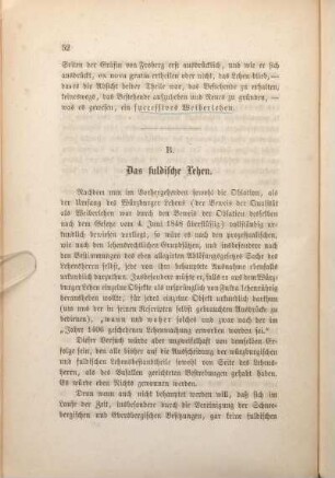 B. Das fuldische Lehen.