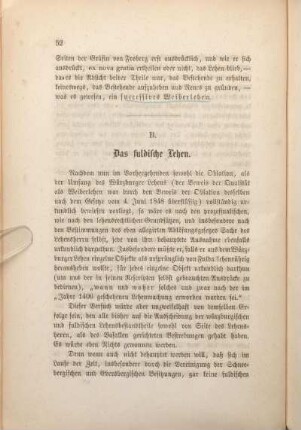 B. Das fuldische Lehen.