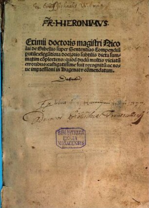 Compendium super sententias