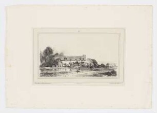 Landschaft mit Bauernhof, Teich und zwei kleinen Kindern, Blatt 4 der Folge "Zwölf Skizzenblätter"