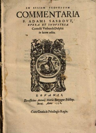 In Esaiam Prophetam Commentaria F. Adami Sasbovt
