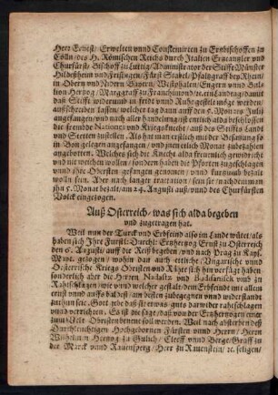 Auß Osterreich/ was sich alda begeben und zugetragen hat.