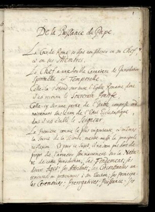 De la Puissance du Pape en general