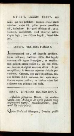 LXXXIV. Trajanus Plinio S.