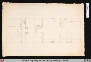 [Grundriss eines größeren Gebäudes].