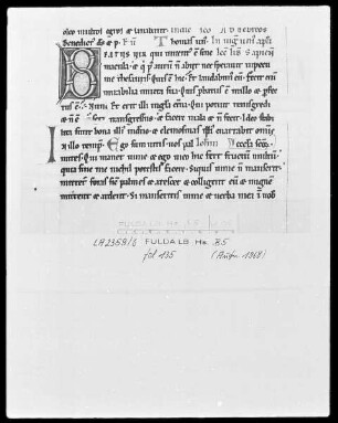 Lectionarium Missae — Initiale B, Folio 135recto