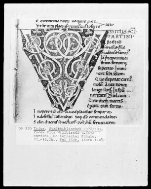 Vita Sancti Willibrordi et Sancti Martini — Initiale V, Folio 154recto