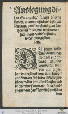 Auslegung dises Evangelij