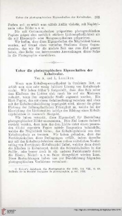 Ueber die photographischen Eigenschaften der Kobaltsalze