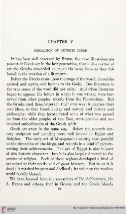 Chapter V: Formation of artistic types