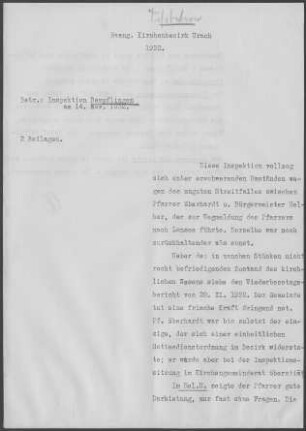 Bempflingen: Inspektionsbericht 1932