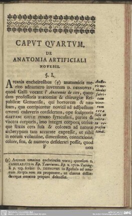 Caput Quartum. De Anatomia Artificiali Novesii