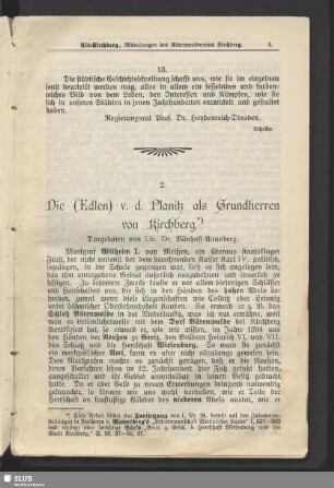 2. Die (Edlen) v. d. Planitz als Grundherren von Kirchberg