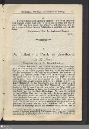 2. Die (Edlen) v. d. Planitz als Grundherren von Kirchberg