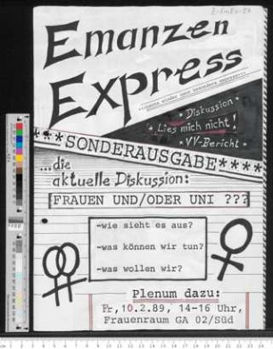 Emanzen Express - heute wieder ganz besonders express