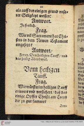Vom heiligen Tauff