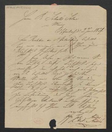 Brief an B. Schott's Söhne : 02.01.1834