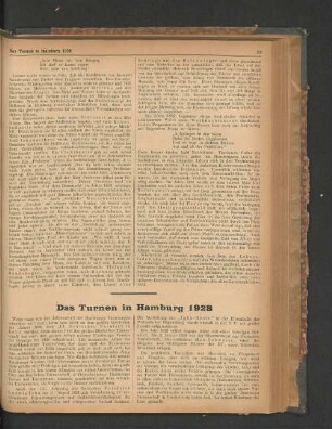 Das Turnen in Hamburg 1928