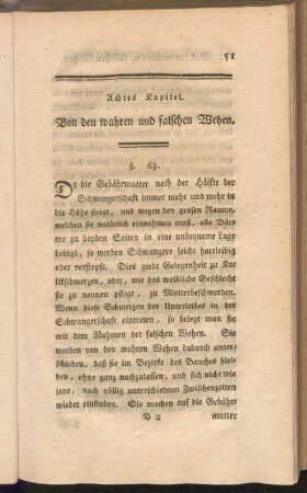 Achtes Kapitel. Von den wahren und falschen Wehen