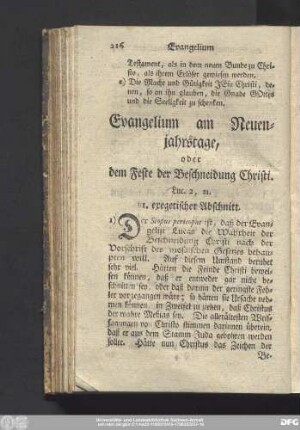 Evangelium am Neuenjahrstage, oder dem Feste der Beschneidung Christi. Luc. 2, 21.