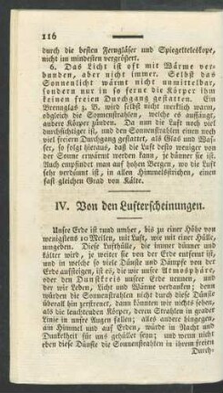IV. Von den Lufterscheinungen.