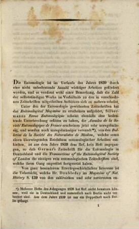 Bericht über die wissenschaftlichen Leistungen im Gebiete der Entomologie. 1839, 1839 (1841)