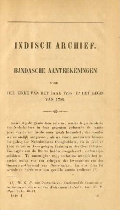 Bandasche aanteekeningen over het einde van het jaar 1795, en het begin van 1796
