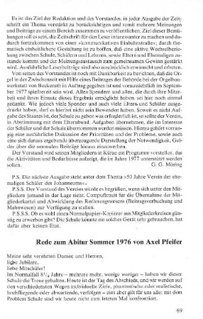 Rede zum Abitur Sommer 1976 von Axel Pfeifer
