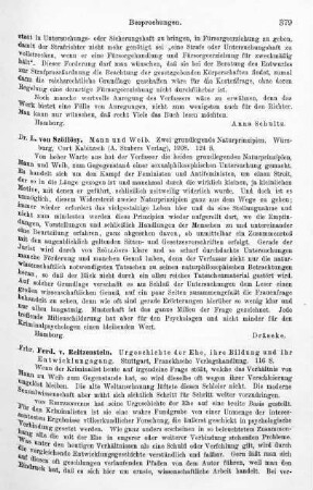 379-380, Ferd. v. Reitzenstein. Urgeschichte der Ehe, ihre Bildung und ihr Entwicklungsgang
