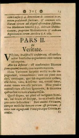 Pars II. De Veritate