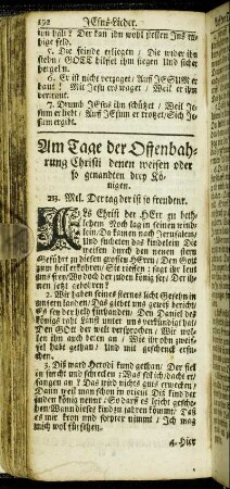 Am Tage der Offenbahrung Christi denen weisen oder so genandten drey Königen.
